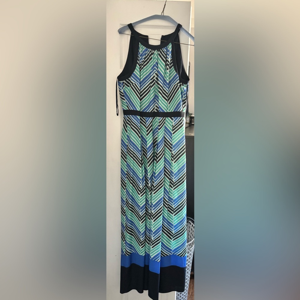 Ann Taylor Blue and Green Maxi Dress